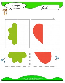 Kes Yapıştır Çalışma Sayfaları